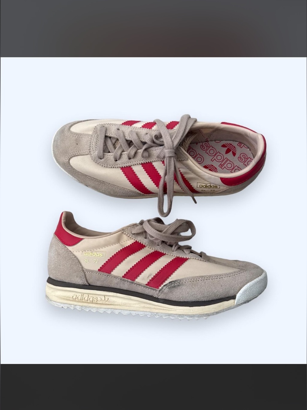 Adidas sl 72 trainers red and tan